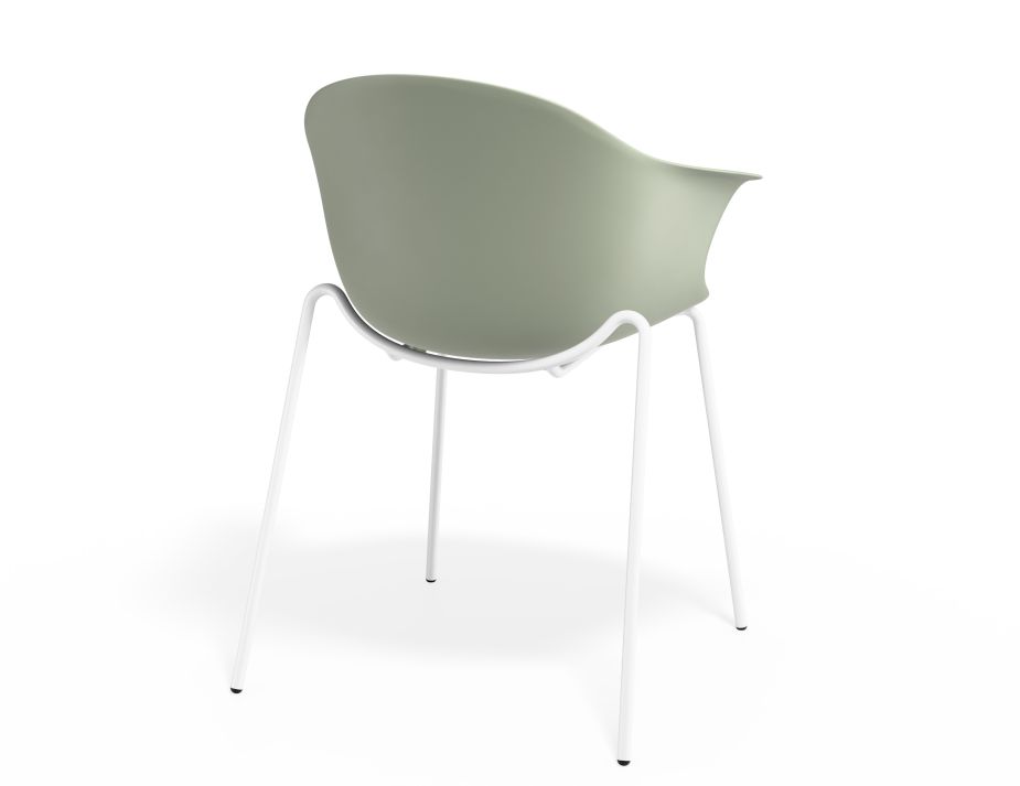 P 2 Pebble Armchair Greenseat 4postwhite
