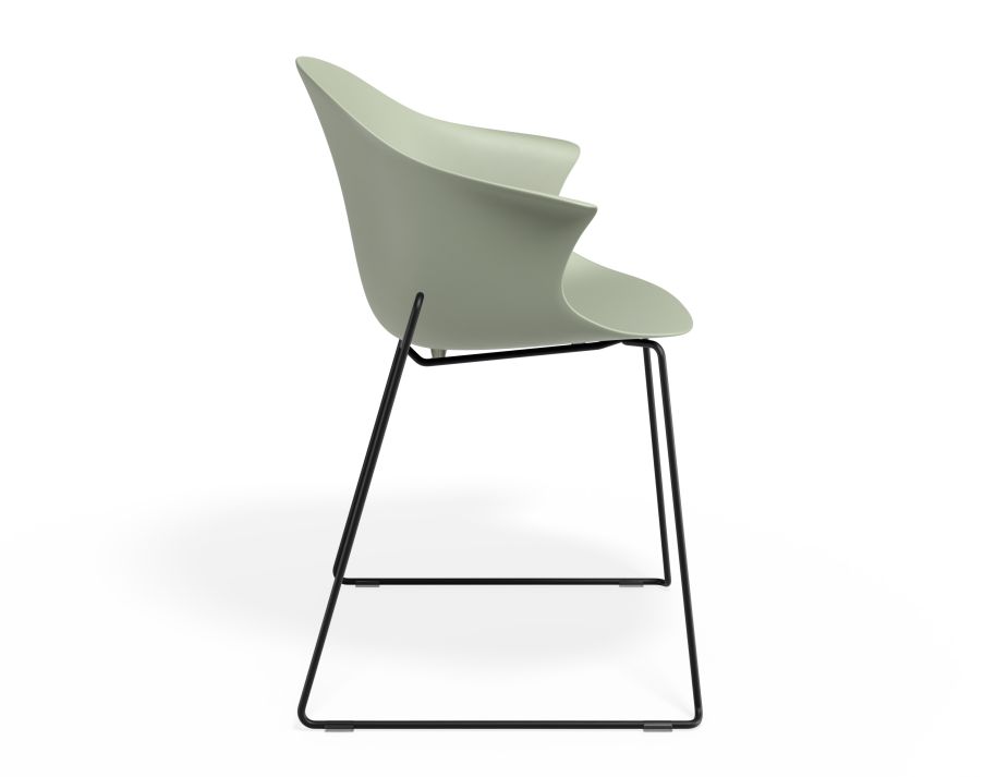 P 3 Pebble Armchair Greenseat Sledblack