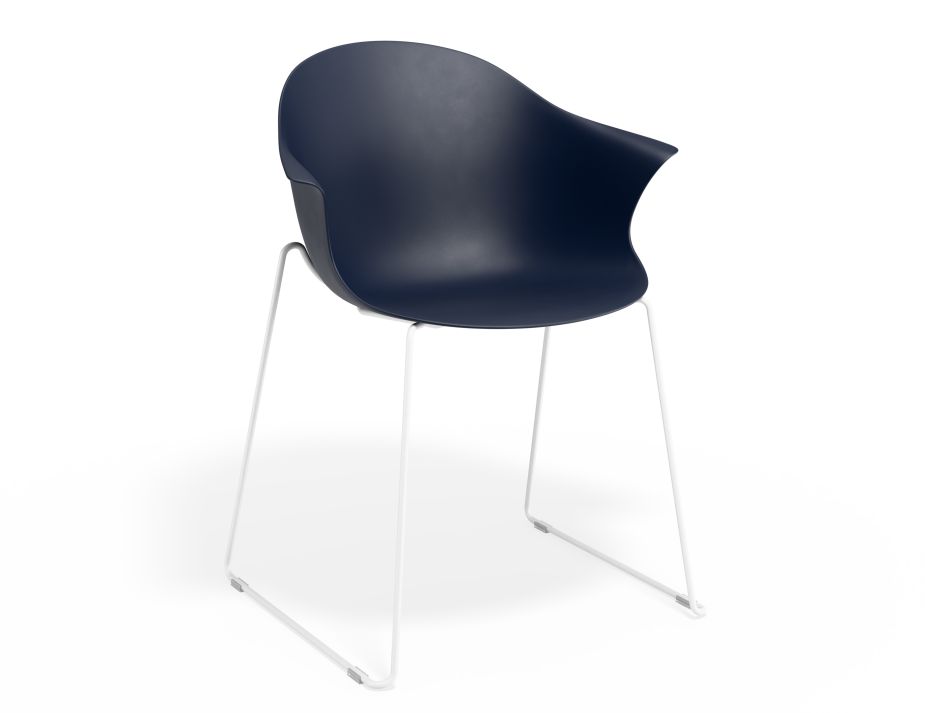 P 1 Pebble Armchair Navyseat Sledwhite