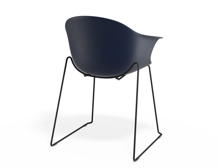P 2 Pebble Armchair Navyseat Sledblack