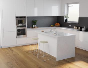 Hugo Bar Stool White Frame Round Vintage PU Seat