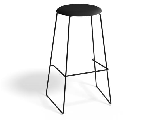 Hugo Barstool 75cm Black Frame Storm Grey