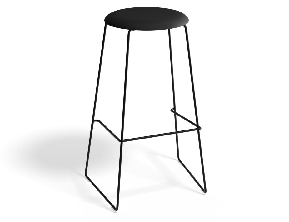 Hugo Barstool 75cm Black Frame Storm Grey
