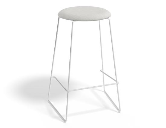 Hugo Barstool 66cm White Frame Light Grey