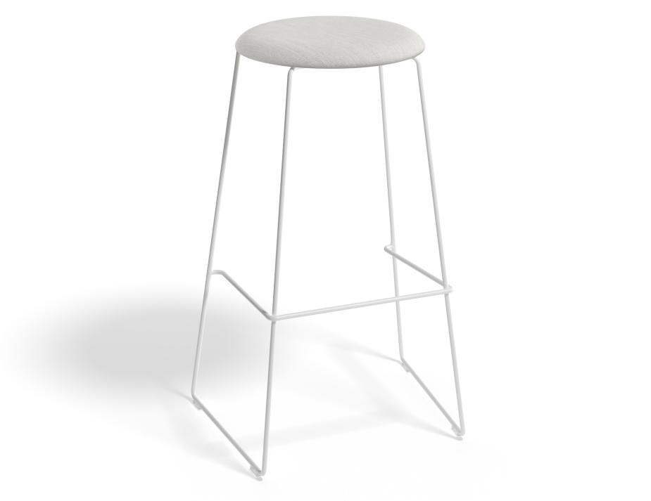 Hugo Barstool 75cm White Frame Light Grey