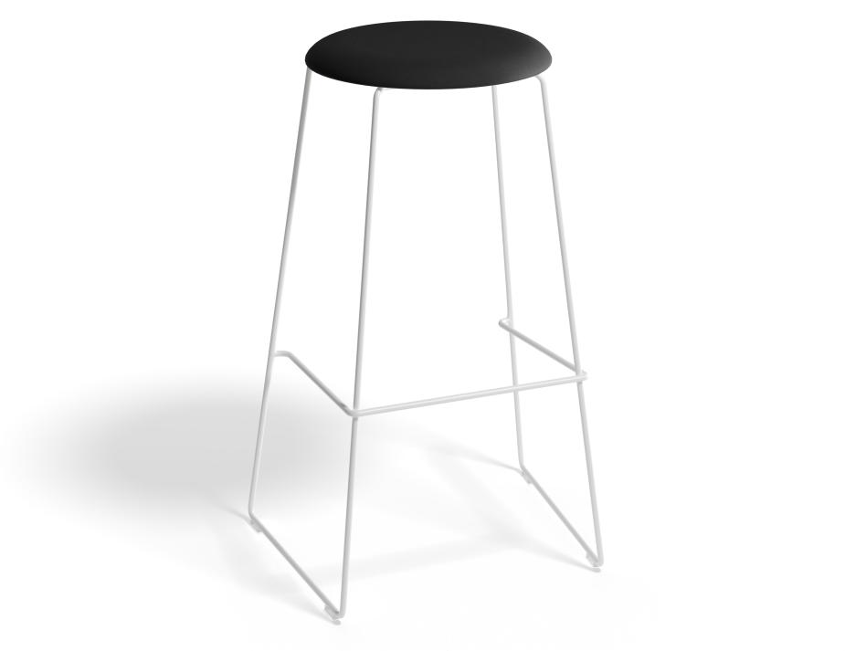 Hugo Barstool 75cm White Frame Storm Grey