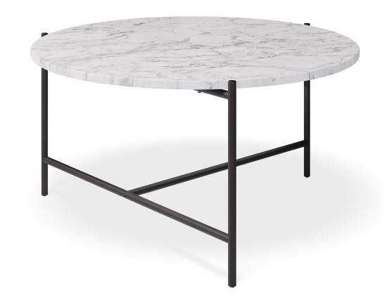Nexus White Carrara Marble Round Coffee Table