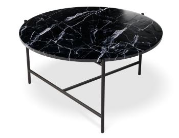 Nexus Black Marquina Marble Round Coffee Table