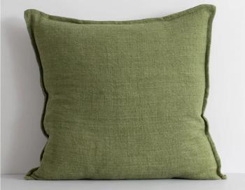 Flaxmill Olive Cushion with Feather Inner by Baya Furtex