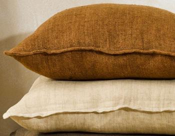 Flaxmill Pecan Cushion with Feather Inner by Baya Furtex
