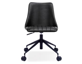 Andorra Swivel Office Chair Black Vintage Vegan Leather