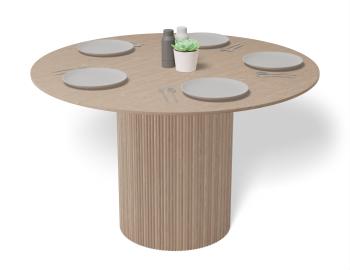 Poppy Round Dining Table 120cm Natural Ash Tabletop - Natural Base 