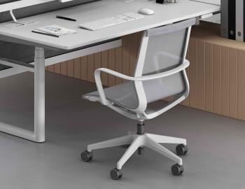 Lunar Office Chair Light Grey Frame with Light Grey Mesh