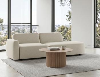 Poppy Round Coffee Table 80cm Natural Ash Tabletop - Natural Base 