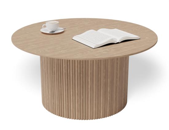 Poppy Round Coffee Table 80cm Natural Ash Tabletop - Natural Base 
