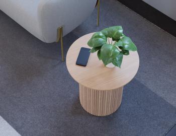 Poppy Round Side Table Natural Ash Tabletop - Natural Base 