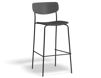 Rylie Bar Stool Black Stained Ash Seat and Backrest