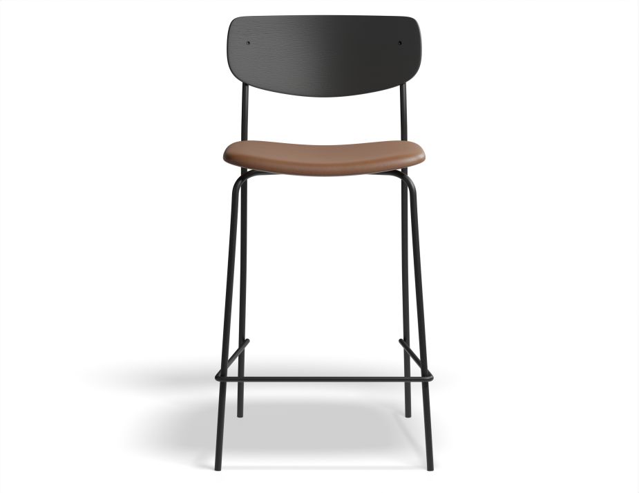 Rylie Stool 65cm Black TanPU Front