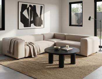 Orbix Round Coffee Table - Black Stained Ash
