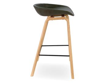Kobe Counter Stool Natural Ash Frame Green Vintage Vegan Leather