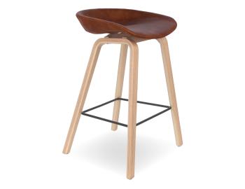 Kobe Counter Stool Natural Ash Frame Tan Vintage Vegan Leather