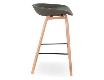 Kobe Counter Stool Natural Ash Frame Grey Vintage Vegan Leather
