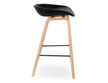 Kobe Counter Stool Natural Ash Frame Black Vintage Vegan Leather