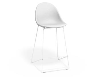 Pebble White Vegan Leather Bar Stool 