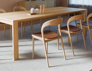 Mia Wooden Dining Chair Natural Ash Upholstered Seat