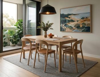 Mia Wooden Dining Chair Natural Ash Upholstered Seat