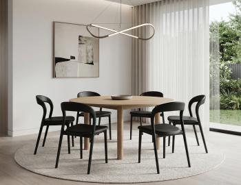 Mia Wooden Dining Chair Black Stained Ash Upholstered Seat