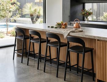 Mia Black Wooden Bar Stool 