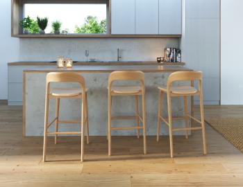 Mia Wooden Bar Stool Natural