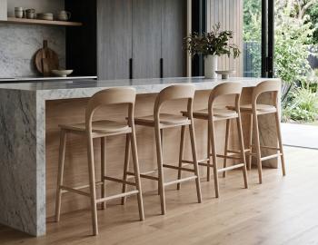 Mia Wooden Bar Stool Natural