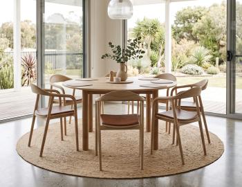 Arki Wooden Armchair Natural Ash Upholstered Seat
