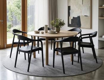 Arki Wooden Armchair Black Ash Upholstered Seat	