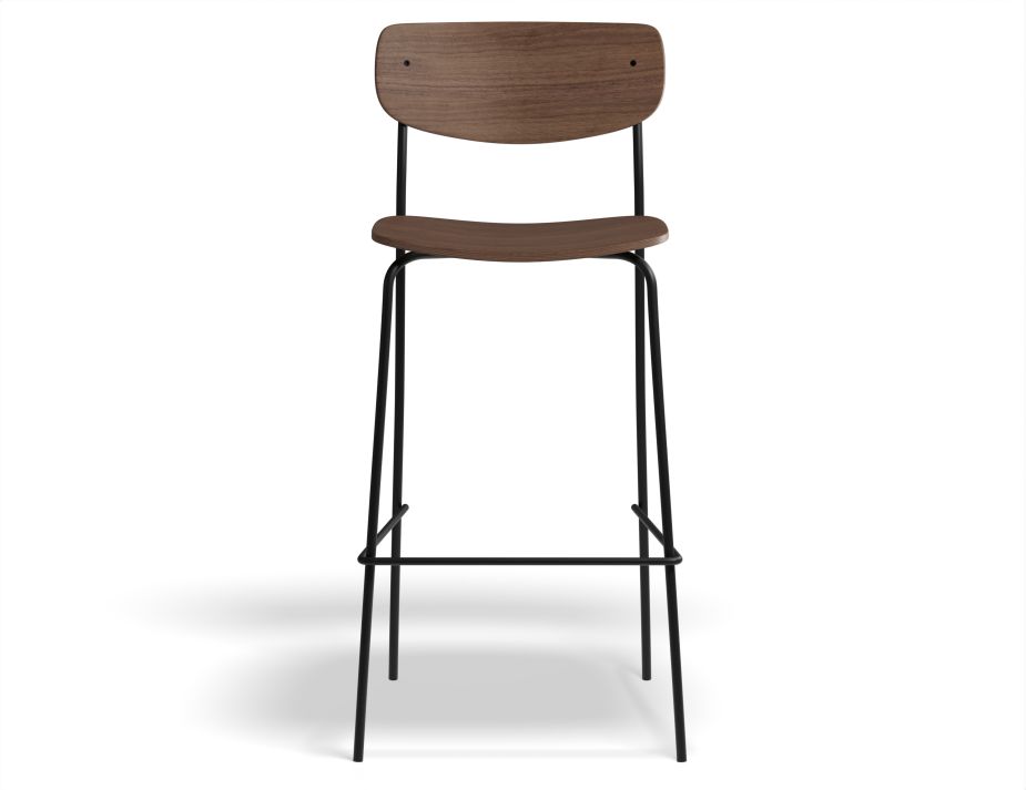 P4 Rylie Stool 75cm Walnut Walnut Front