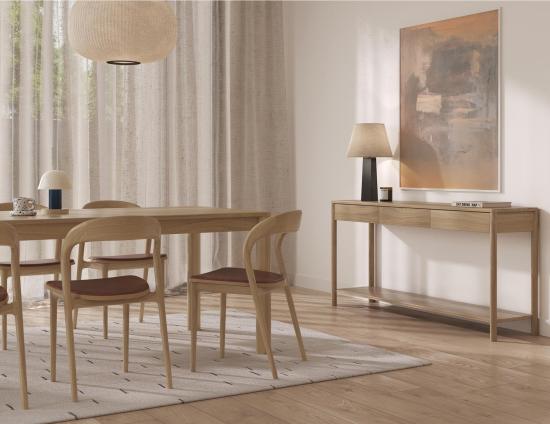 Nordica Dining Table Mia Dining Chair Tan Nordica Console 02
