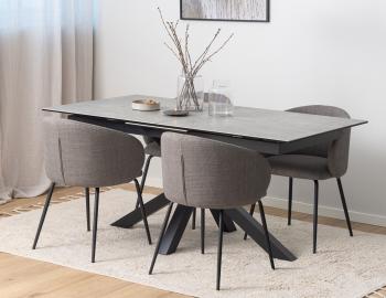 Henley Dining Chair - Black Legs - Soho Grey Fabric 