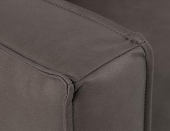 Enzo 3 Seat Sofa - Black Legs - Ash Grey Leather Mix