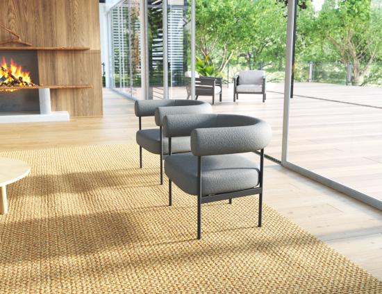 L 2 Marlowe Loungechair Stonegrey