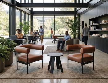Marlowe Occasional Chair - Black Legs - Brandy PU