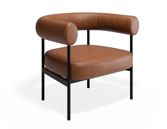 Marlowe Occasional Chair - Black Legs - Brandy PU