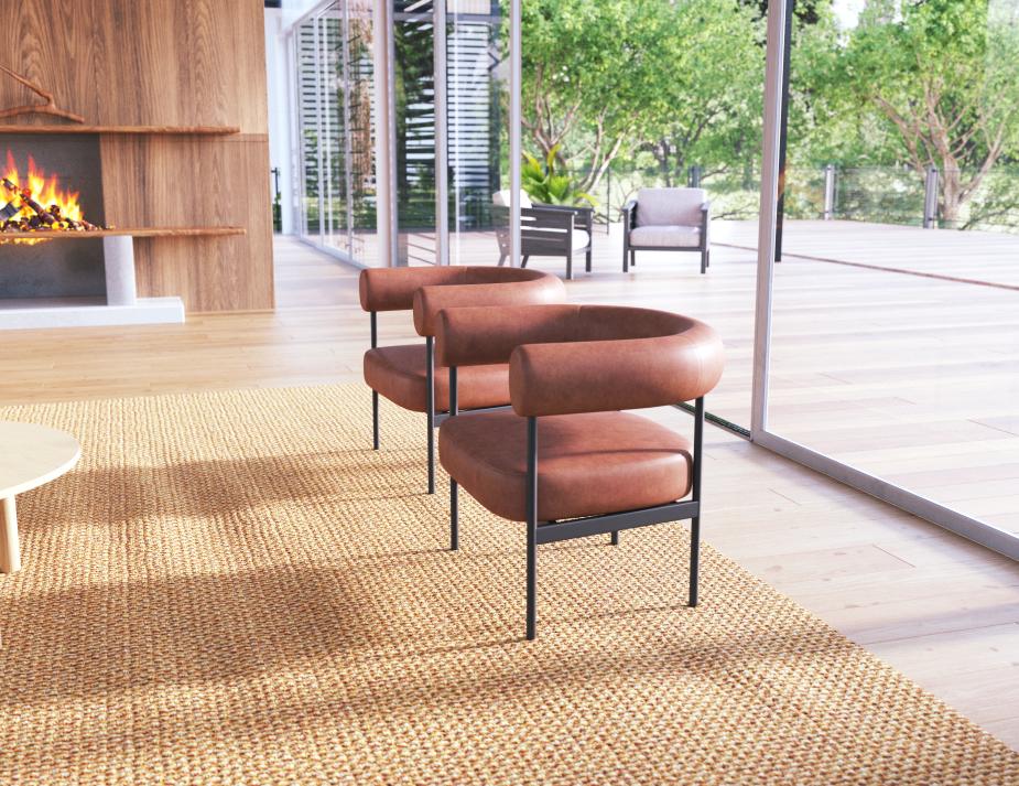 L 2 Marlowe Loungechair Retrobrandy