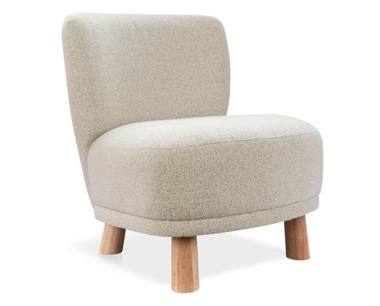 August Occasional Chair - Oak Legs - Ivory Cream Fabric