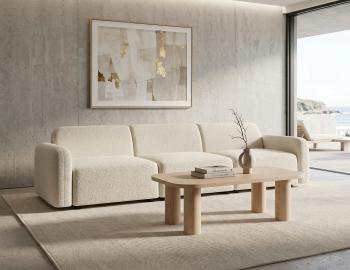 Atticus Modular Sofa 3 Seater - Ivory Cream Fabric