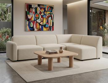 Atticus Modular Sofa - Config A or B Chaise Return - Ivory Cream Fabric