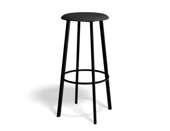 Atlas Barstool Blackframe Fabric Anthracite