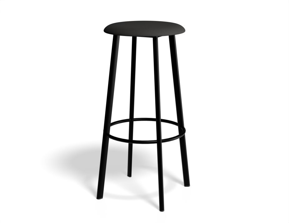 Atlas Barstool Blackframe Fabric Anthracite