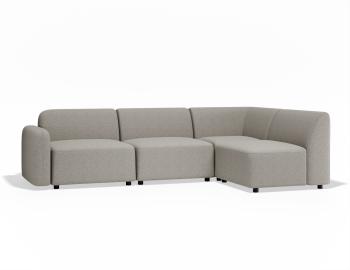 Atticus Modular Sofa - Config A or B Chaise Return - Oyster Grey Fabric